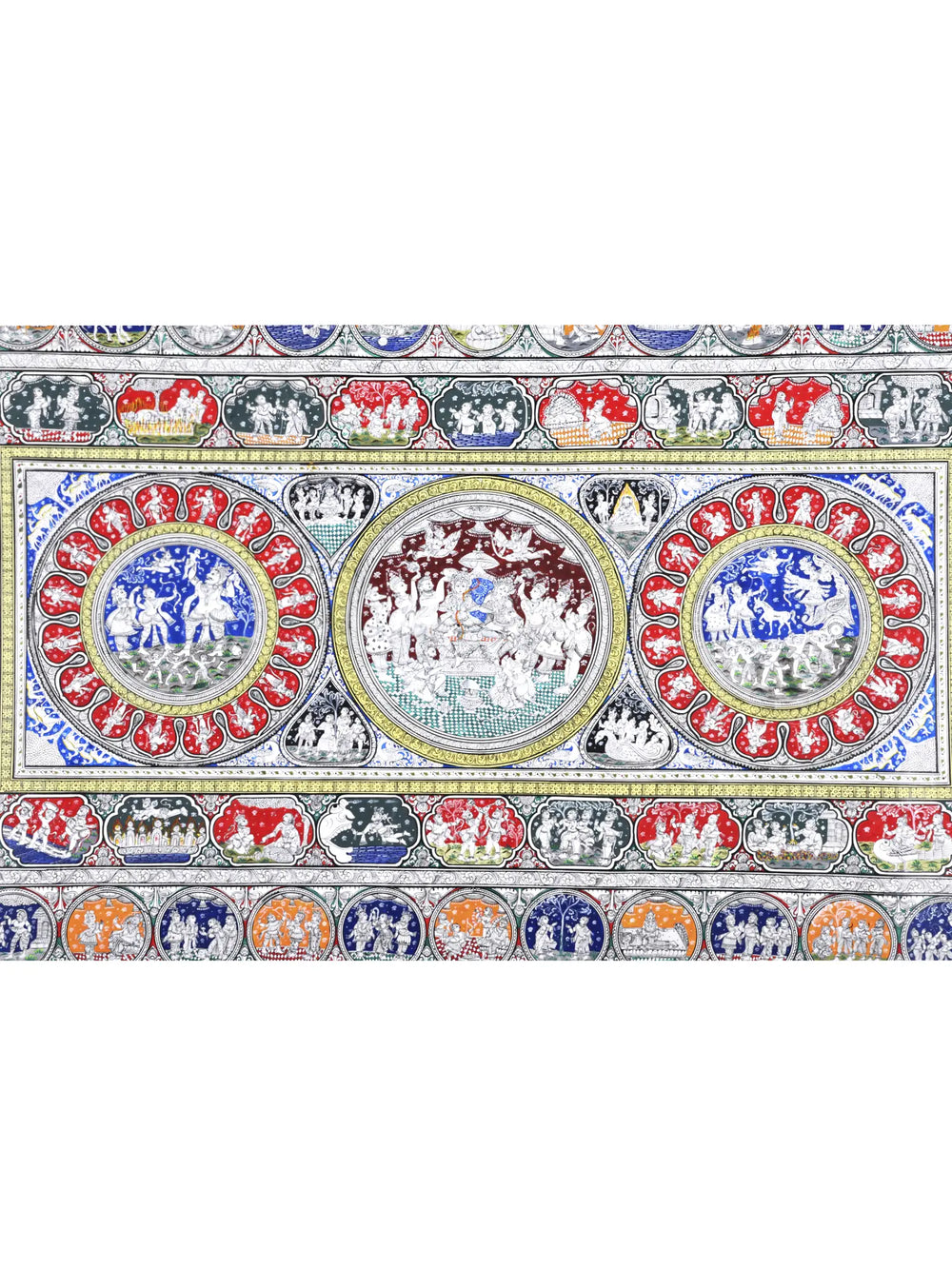 Shri Rama Darbar with Episodes of Ramayana | Superfine Pattachitra Painting from Odisha