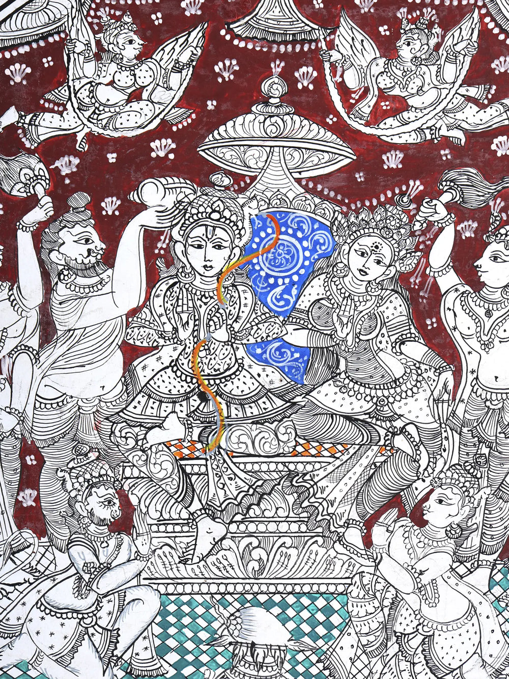 Shri Rama Darbar with Episodes of Ramayana | Superfine Pattachitra Painting from Odisha