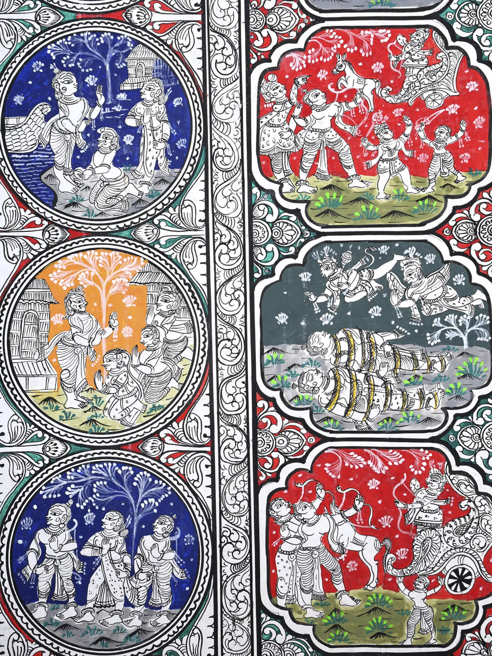 Shri Rama Darbar with Episodes of Ramayana | Superfine Pattachitra Painting from Odisha