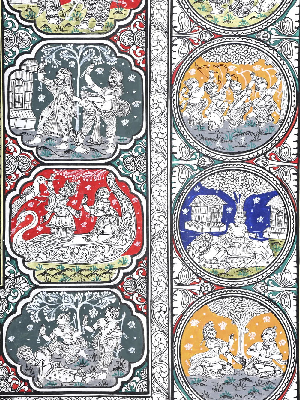 Shri Rama Darbar with Episodes of Ramayana | Superfine Pattachitra Painting from Odisha