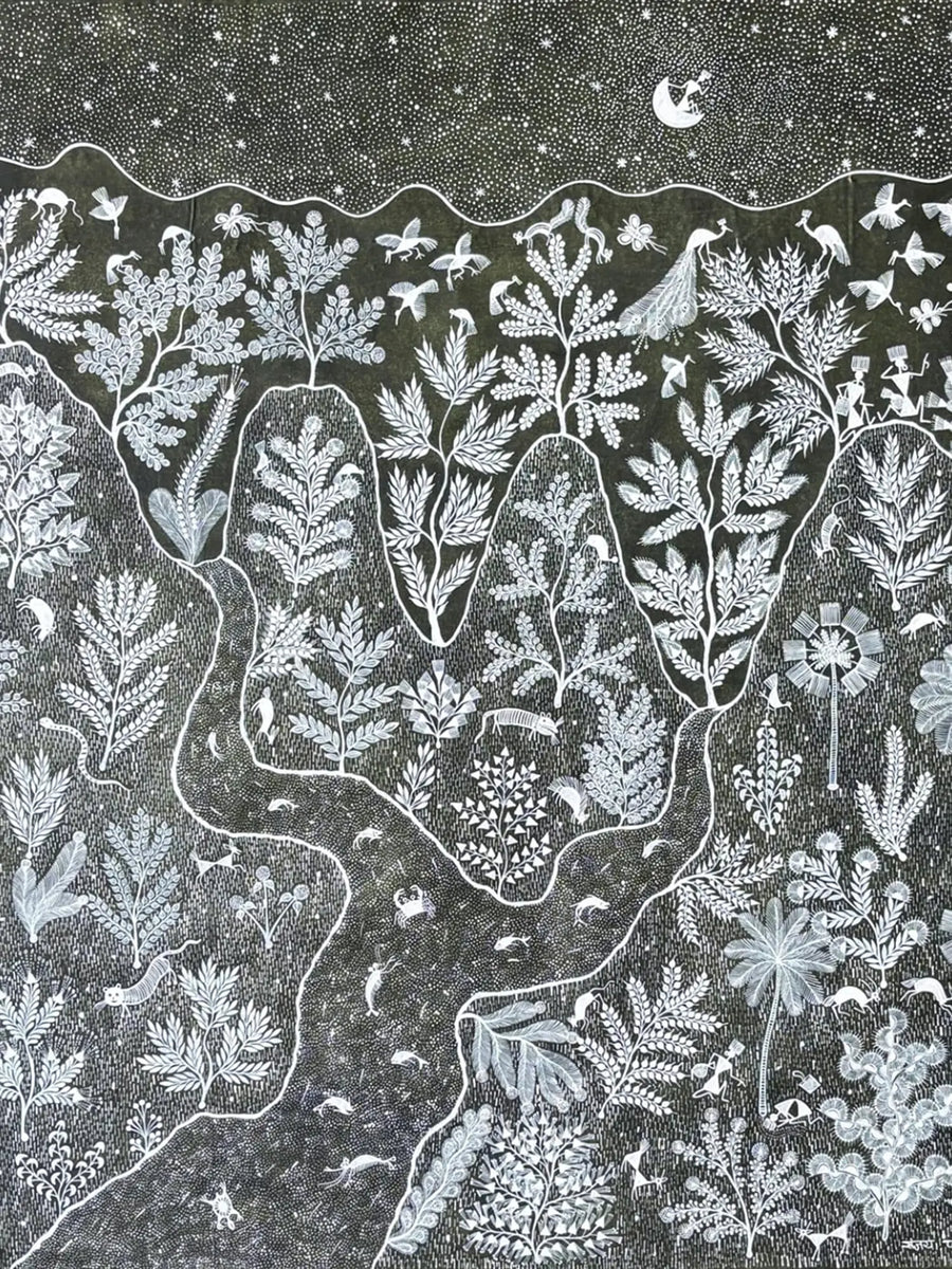 Ganga Gavari and Mahadev Warli Painting on Cloth