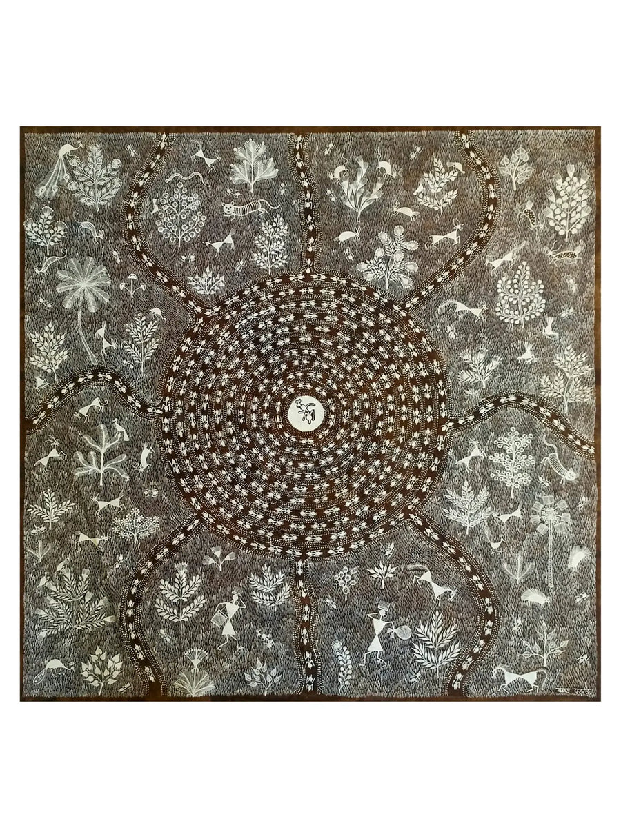 Mungi Raja Warli Painting on Cloth