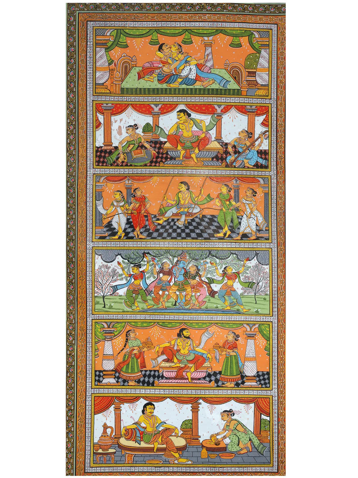 Complete Ragas and Raginis Pattachitra Painting on Canvas · view 2