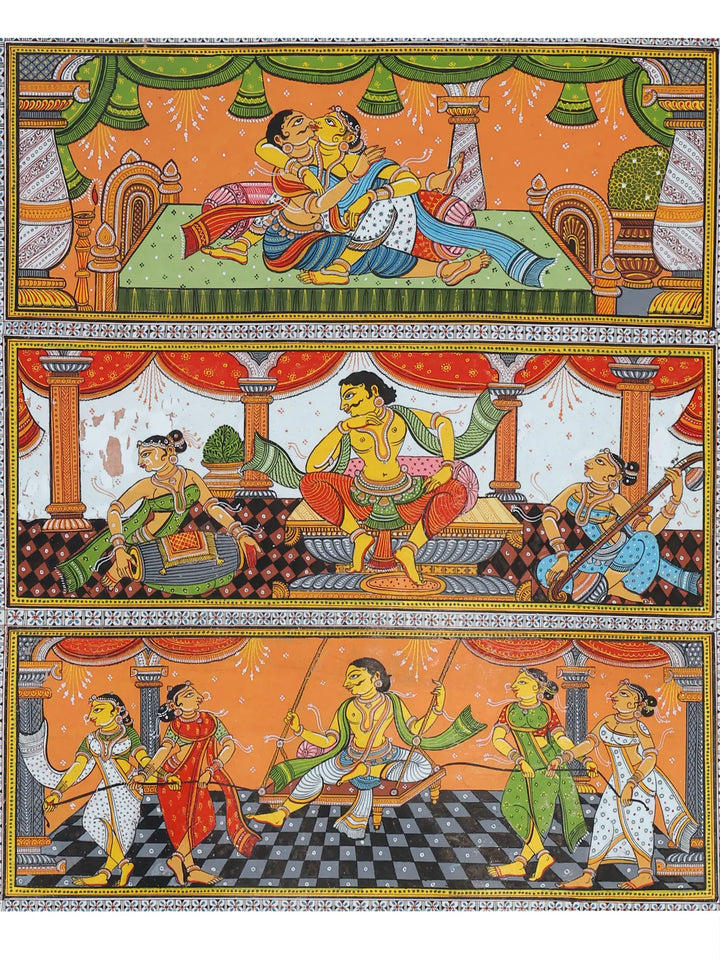 Complete Ragas and Raginis Pattachitra Painting on Canvas · view 3