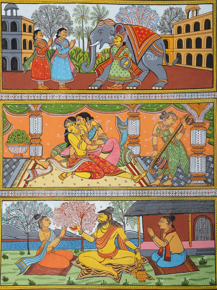 Complete Ragas and Raginis Pattachitra Painting on Canvas · view 4