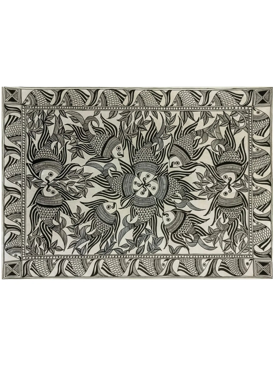 Matsya Raas Madhubani Painting on Paper