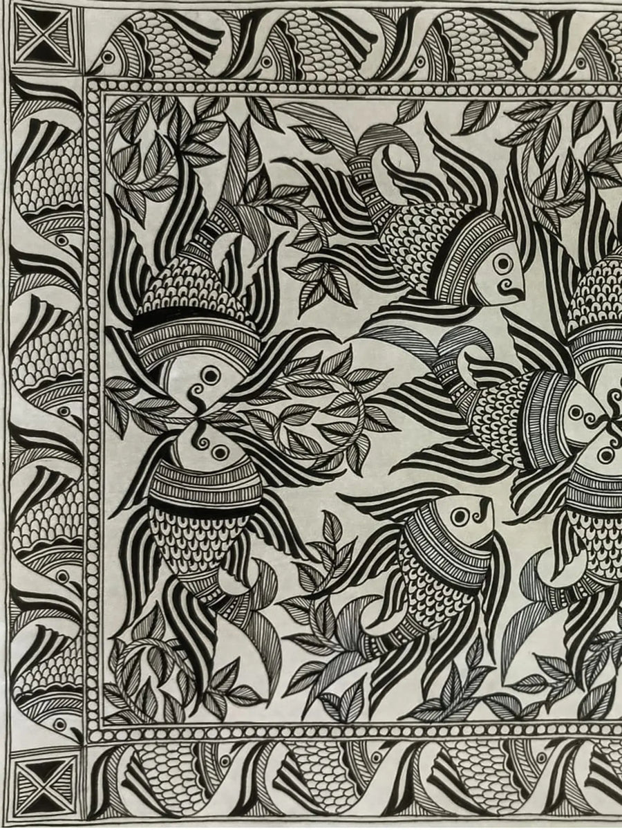 Matsya Raas Madhubani Painting on Paper