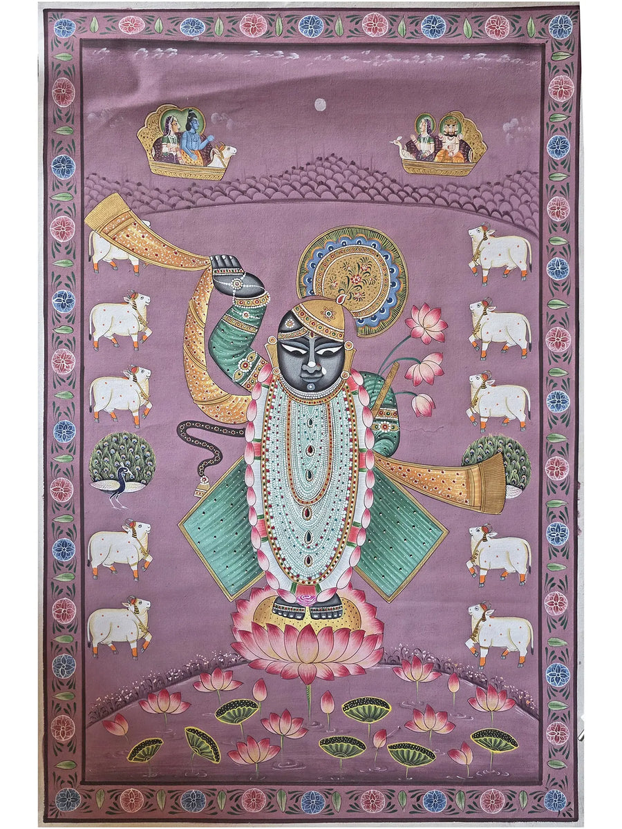 Lord Shrinathji Pichwai Painting on Cotton