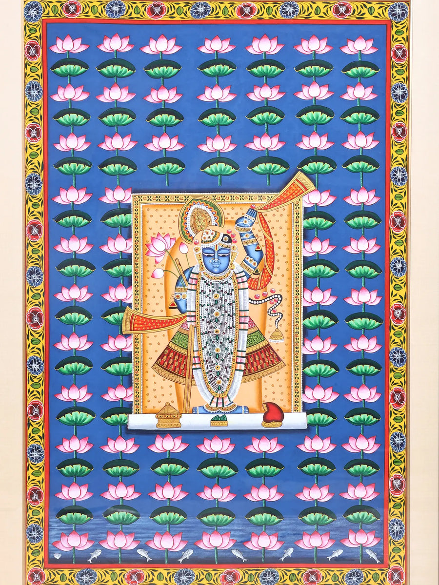 Shrinathji - Form of Lord Krishna Pichwai Painting on Cloth