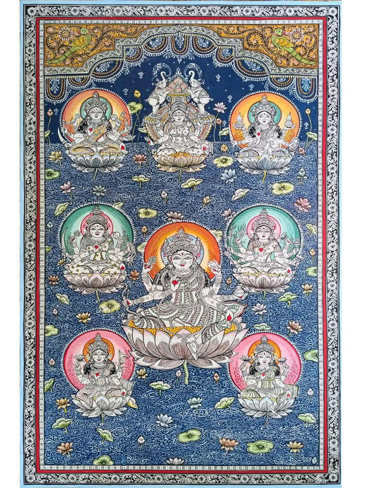 Ashta Lakshmi Pattachitra Painting on Canvas by Akankshya Panda · view 1