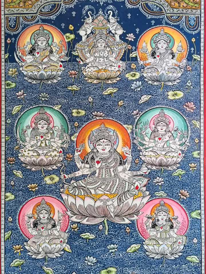 Ashta Lakshmi Pattachitra Painting on Canvas by Akankshya Panda · view 2