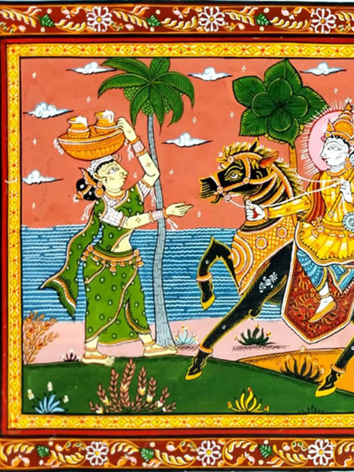 Kanchi Vijaya Pattachitra Painting on Canvas · view 2