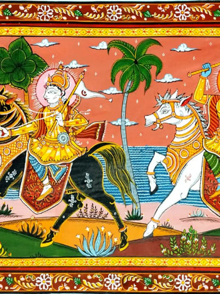 Kanchi Vijaya Pattachitra Painting on Canvas · view 3