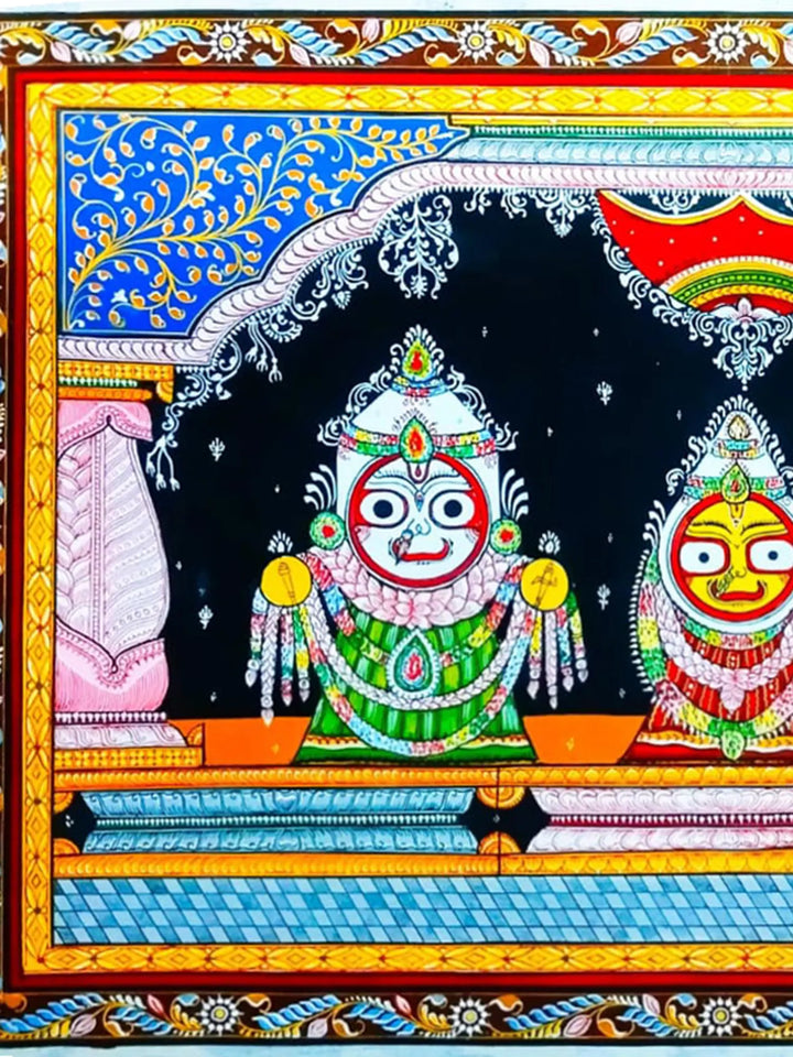 Jagannath Triad Pattachitra Painting on Canvas · view 2