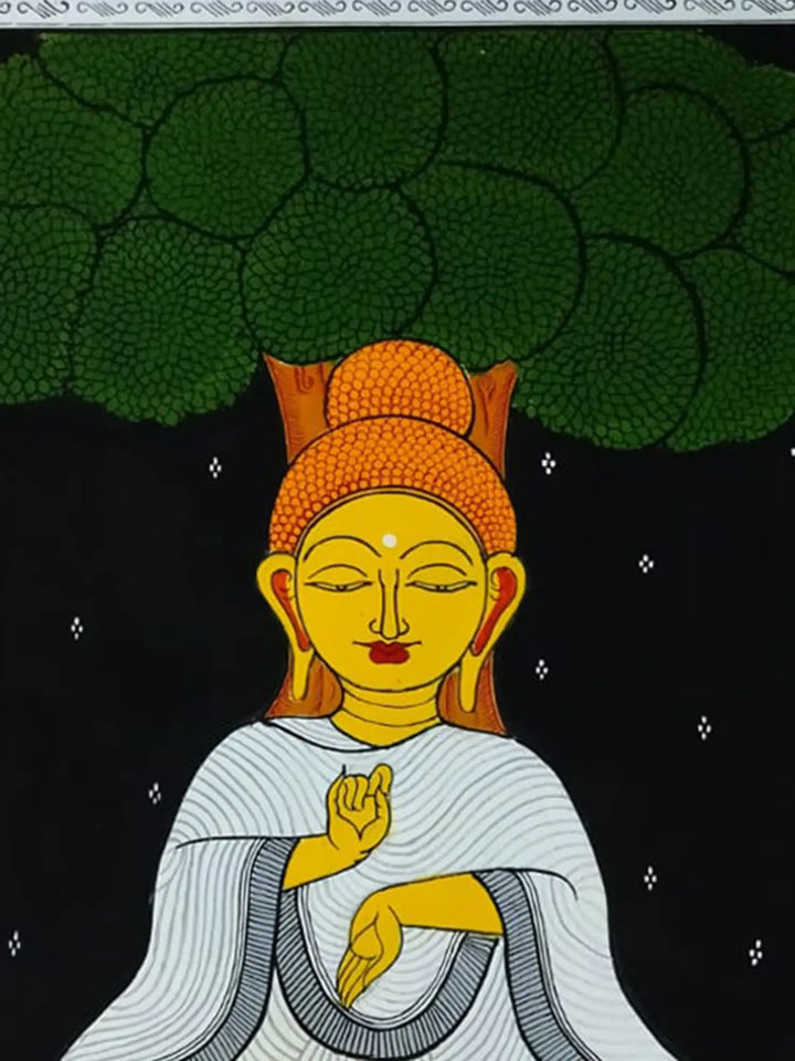 Lord Buddha Pattachitra Painting on Canvas by Akankshya Panda · view 2