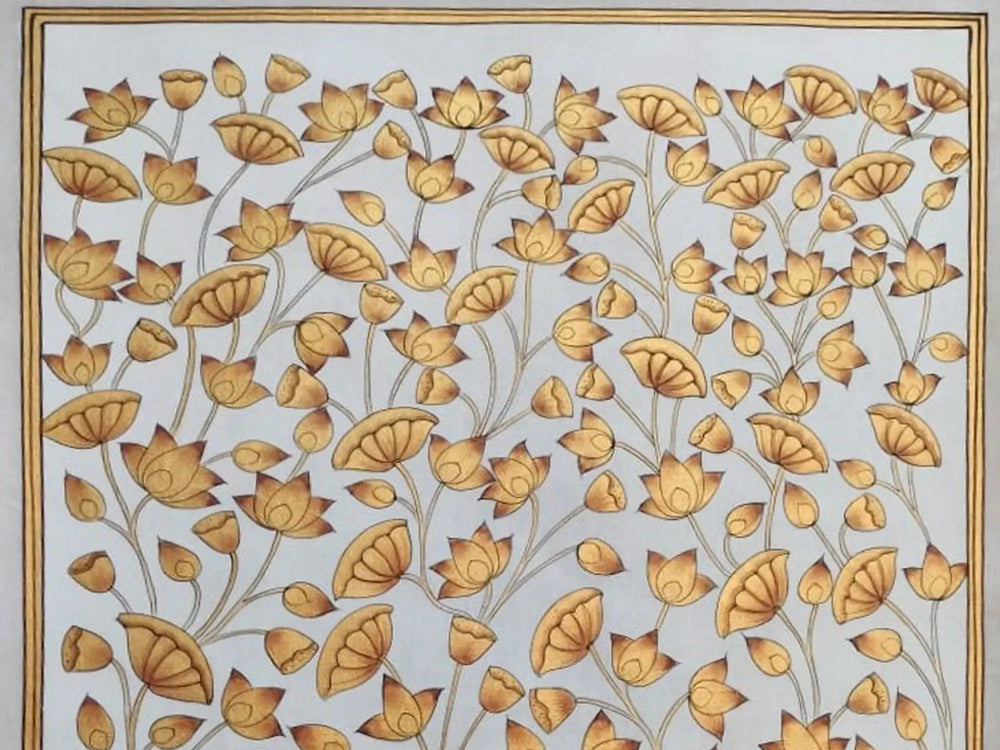 Attractive Lotus Painting of Pichwai | Natural Color on Cotton Cloth | By Jagriti Bhardwaj