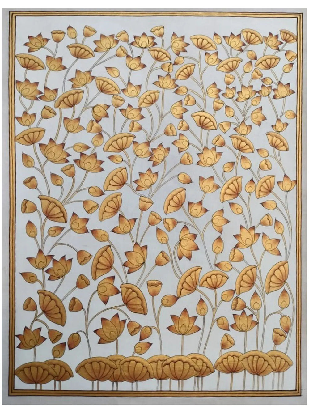 Attractive Lotus Painting of Pichwai | Natural Color on Cotton Cloth | By Jagriti Bhardwaj