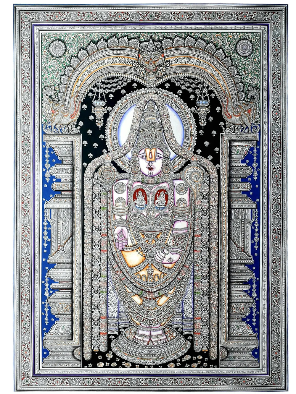 Lord Tirupati Balaji Patachitra Painting By Ratikanta Moharana