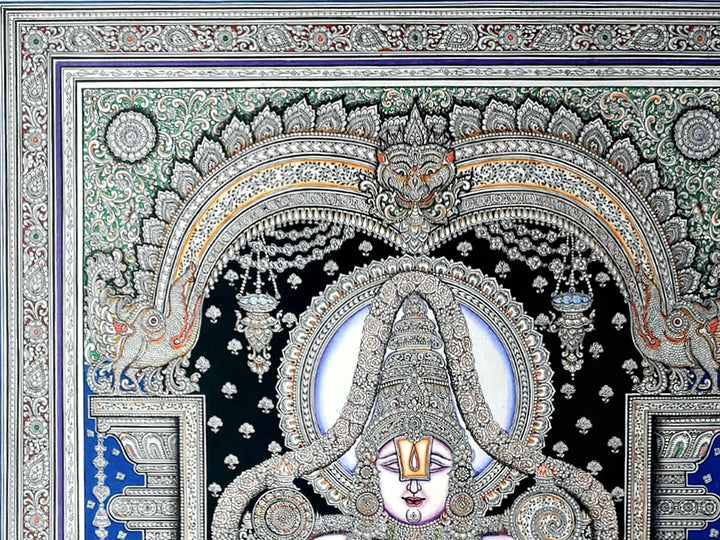 Lord Tirupati Balaji Patachitra by Ratikanta Moharana Pattachitra Painting on Silk · view 3