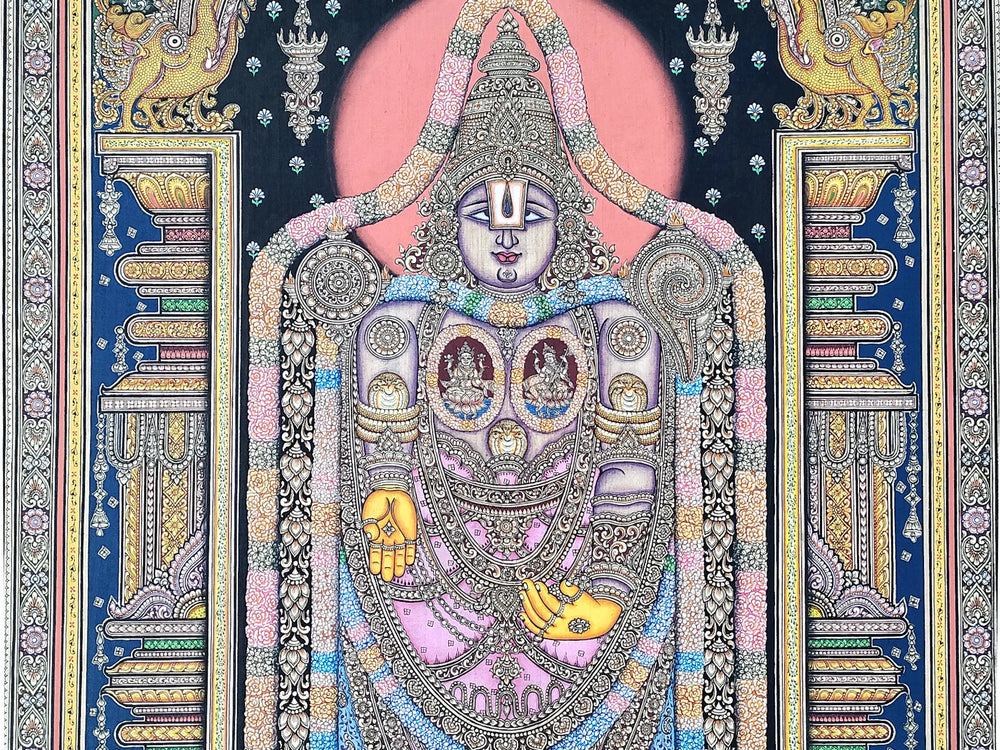 Standing Lord Balaji (Venkateswara) With Lakshmi and Saraswati | By Ratikanta Moharana