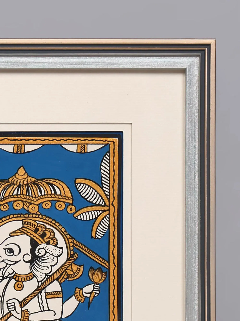 Darbar Ganesha | Framed Traditional Phad Painting
