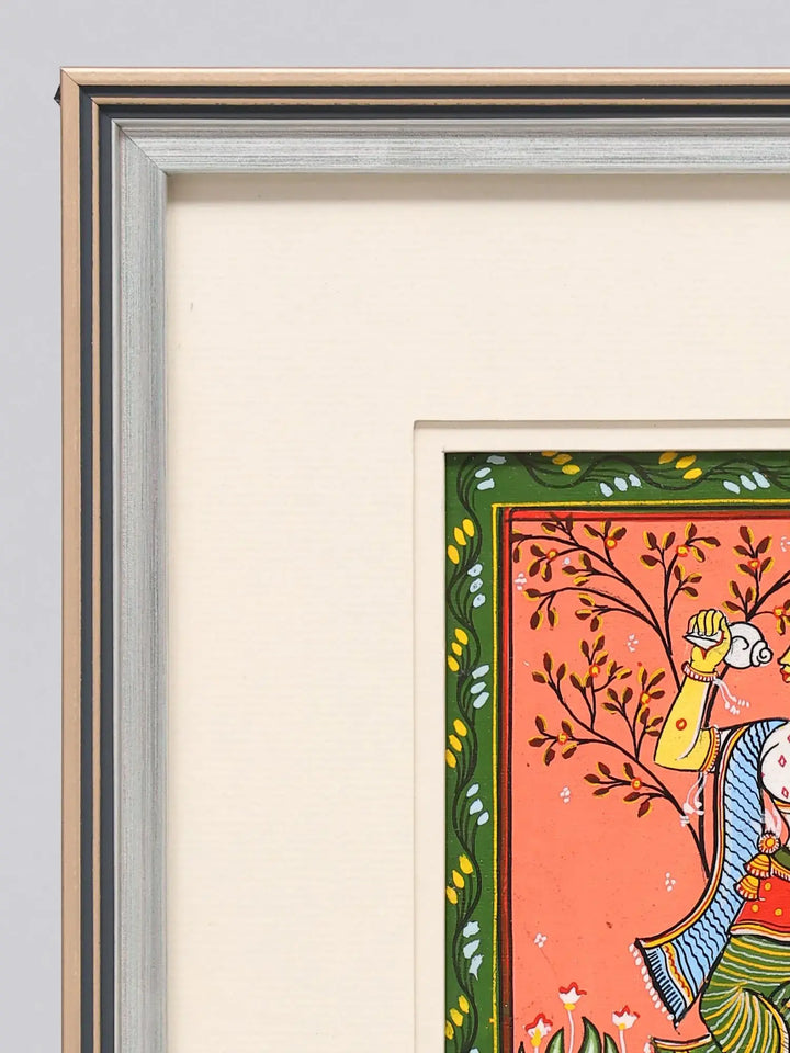 Woman with Conch on Pattachitra Painting · view 4