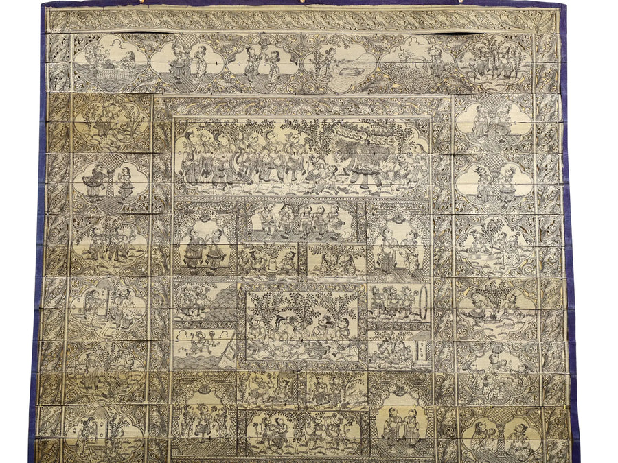 Superfine Large Story of Shri Ram Chandra (Ramayana) Painting on Palm Leaf by Rabi Behera