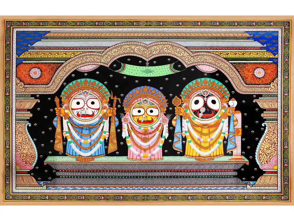 Hindu God Jagannatha Balabhadra and Subhadra | Patta Painting | Odisha Art