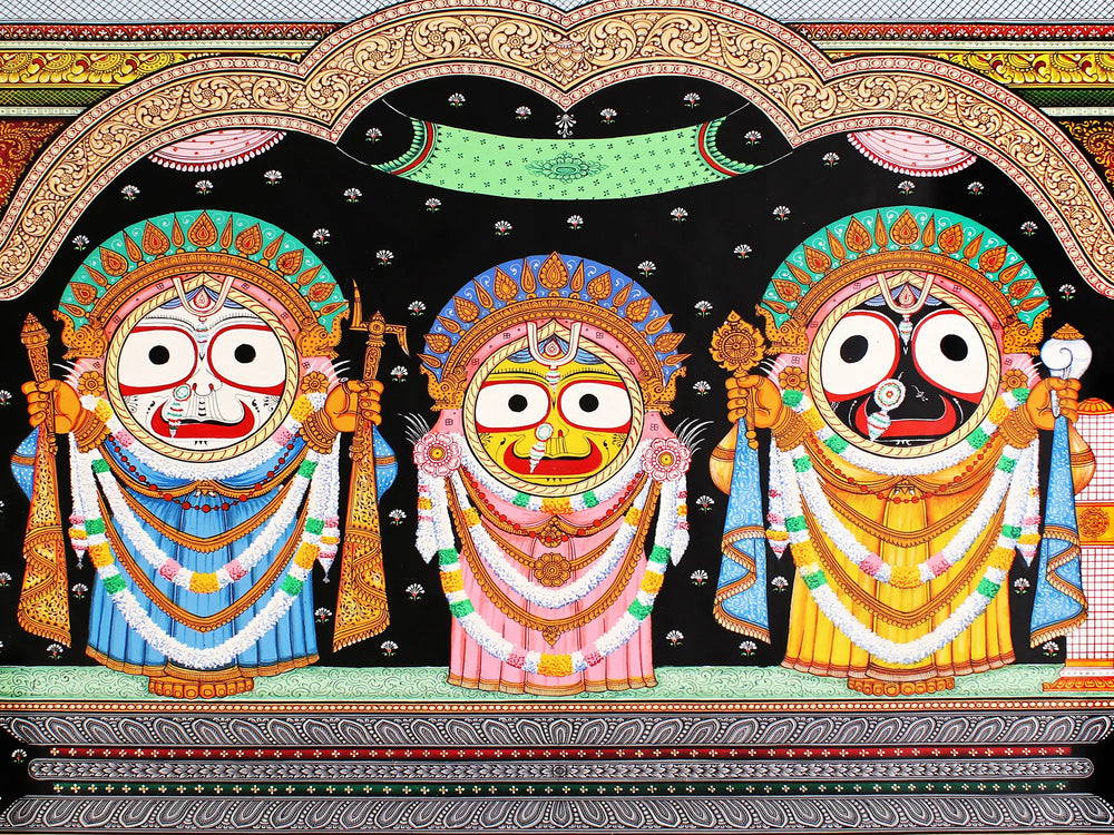 Hindu God Jagannatha Balabhadra and Subhadra | Patta Painting | Odisha Art