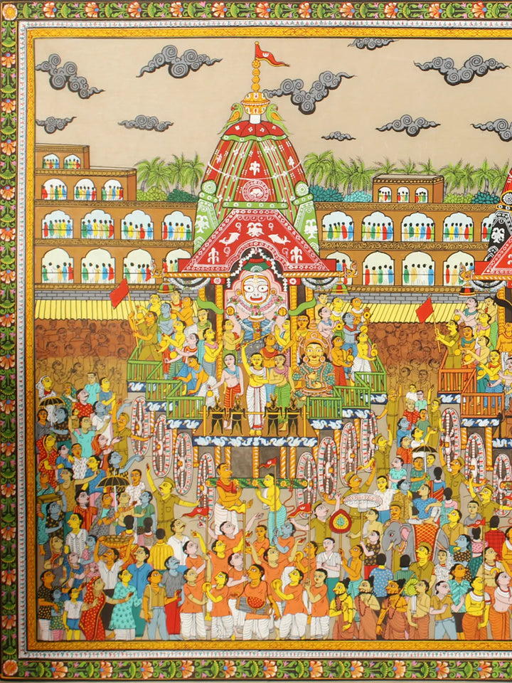 Jagannath Rath Yatra Patachitra Pattachitra Painting on Tussar Silk · view 2