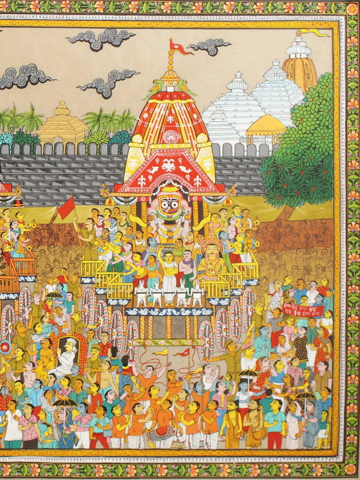 Jagannath Rath Yatra Patachitra Pattachitra Painting on Tussar Silk · view 4