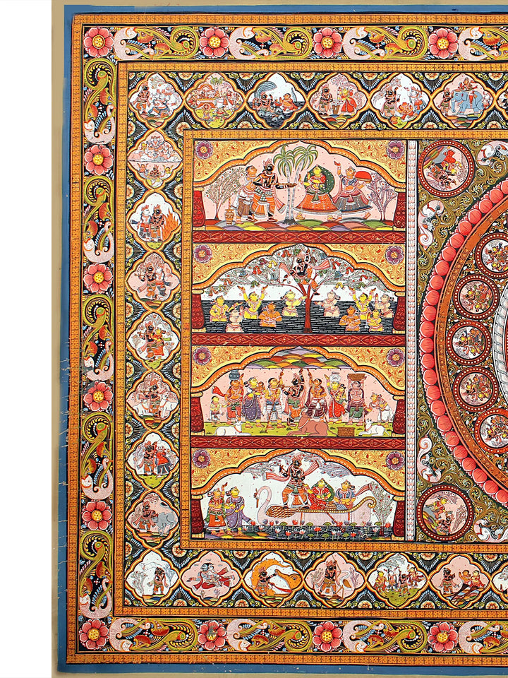 Radha Krishna Pattachitra Painting on Tussar Silk · view 4
