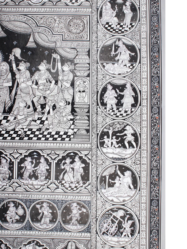 Krishna Leela Pattachitra Painting on Cloth · view 3