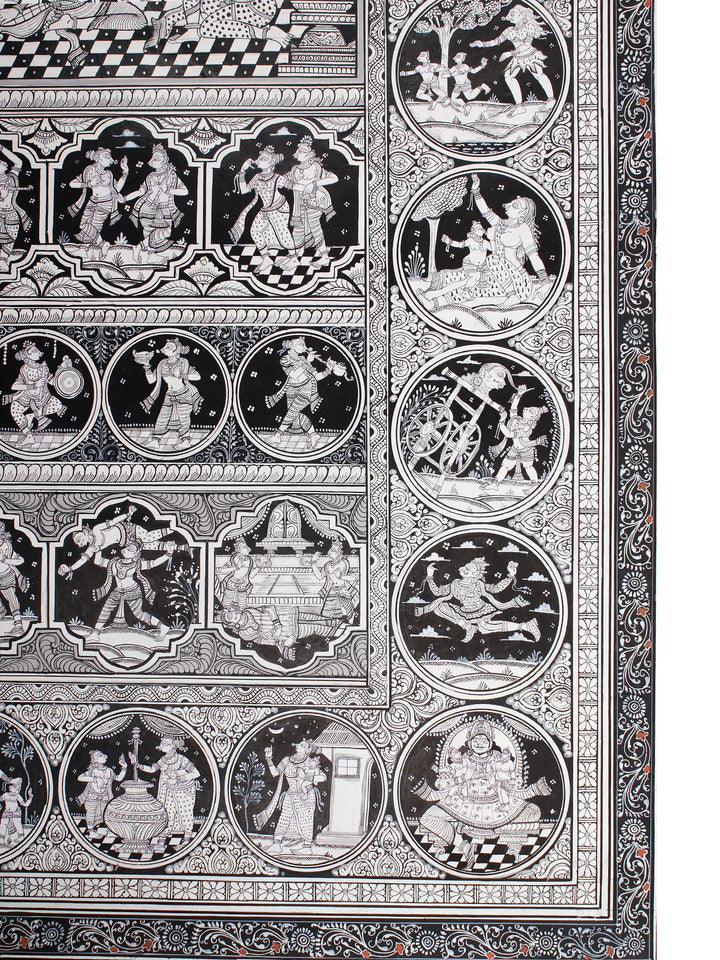 Krishna Leela Pattachitra Painting on Cloth · view 4