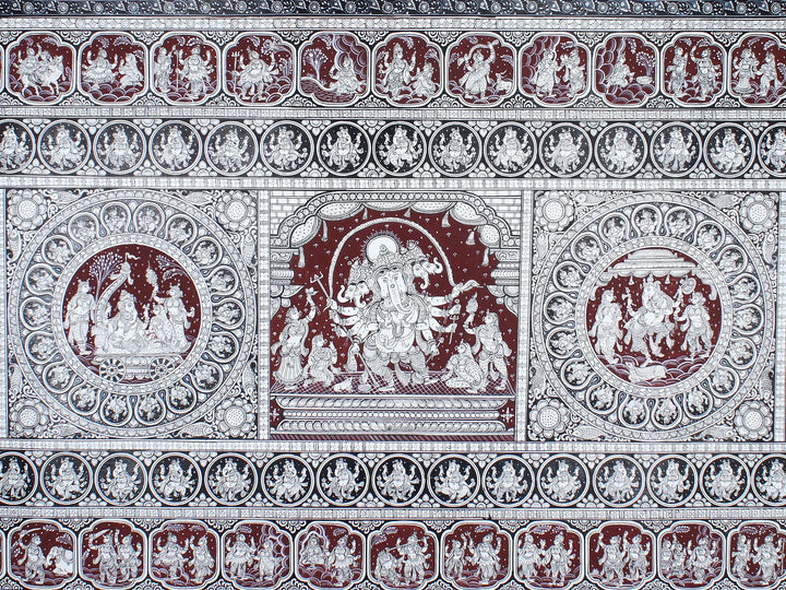 The Story of Lord Ganesha Pattachitra Painting on Cloth by Rabi Behera · view 2