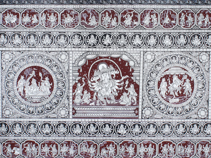 The Story of Lord Ganesha Pattachitra Painting on Cloth by Rabi Behera · view 4