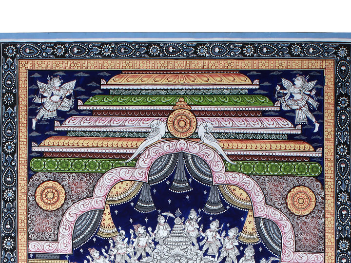 Lord Venkateshwara (Tirupati Balaji) Pattachitra Painting on Cloth by Rabi Behera · view 3