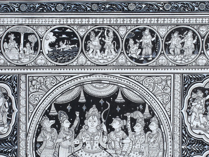 Ramayana (The Story of Shri Ram) Pattachitra Painting on Cloth by Rabi Behera · view 4