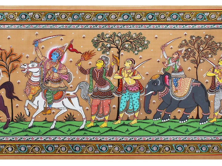 Kanchi Abhijan Pattachitra Painting on Cloth by Rabi Behera · view 3