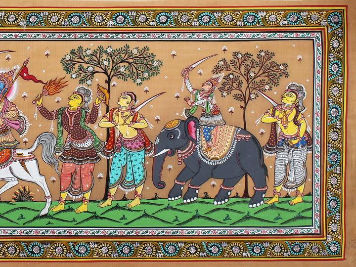 Kanchi Abhijan Pattachitra Painting on Cloth by Rabi Behera · view 4