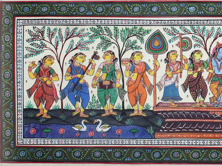 Radha-Krishna Pattachitra Painting on Cloth by Rabi Behera · view 2