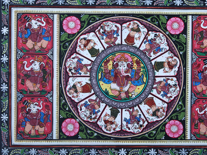 Lord Ganesha Pattachitra Painting on Cloth by Rabi Behera · view 3