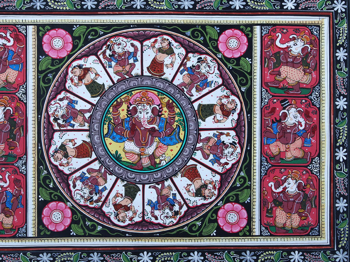 Lord Ganesha Pattachitra Painting on Cloth by Rabi Behera · view 4