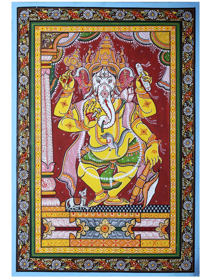 Lord Ganesha Pattachitra Painting on Cloth by Rabi Behera · view 1