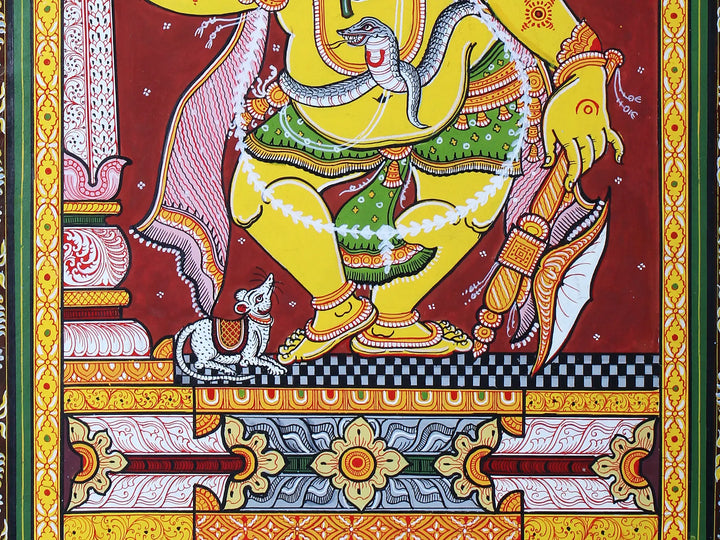 Lord Ganesha Pattachitra Painting on Cloth by Rabi Behera · view 4
