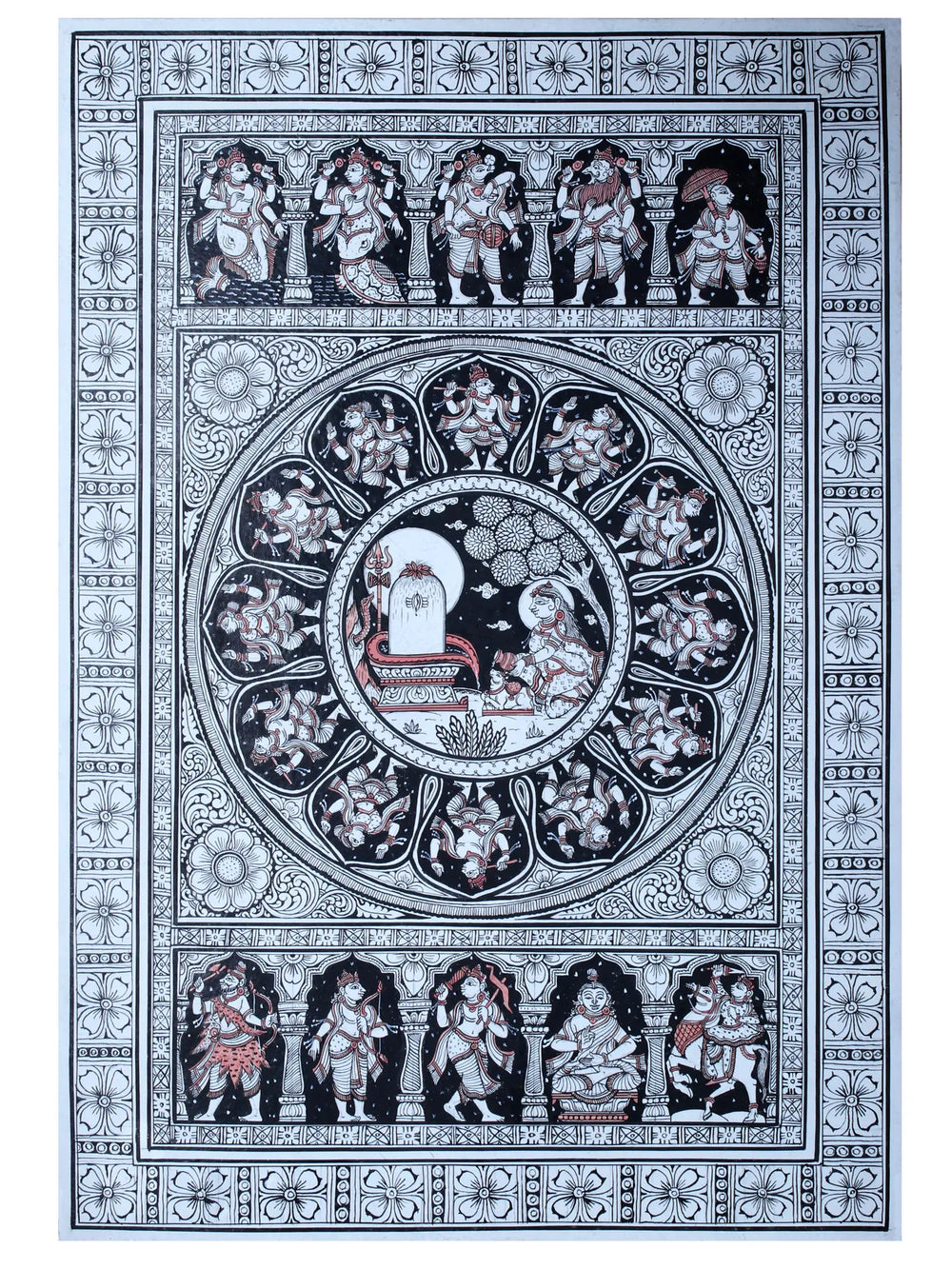 Devi Parvati Worship of Shiva Linga with Lord Vishnu Dashavatara