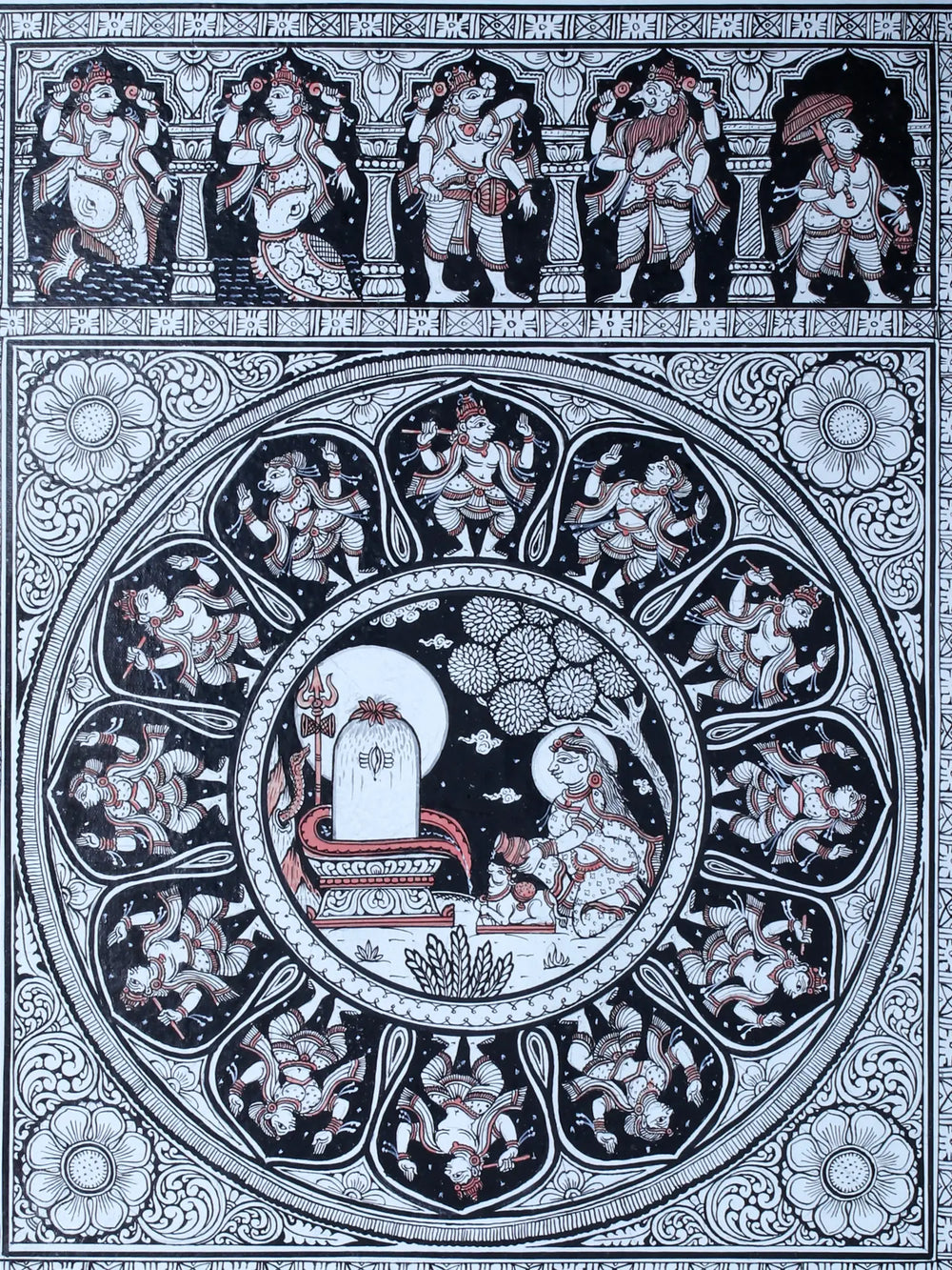 Devi Parvati Worship of Shiva Linga with Lord Vishnu Dashavatara