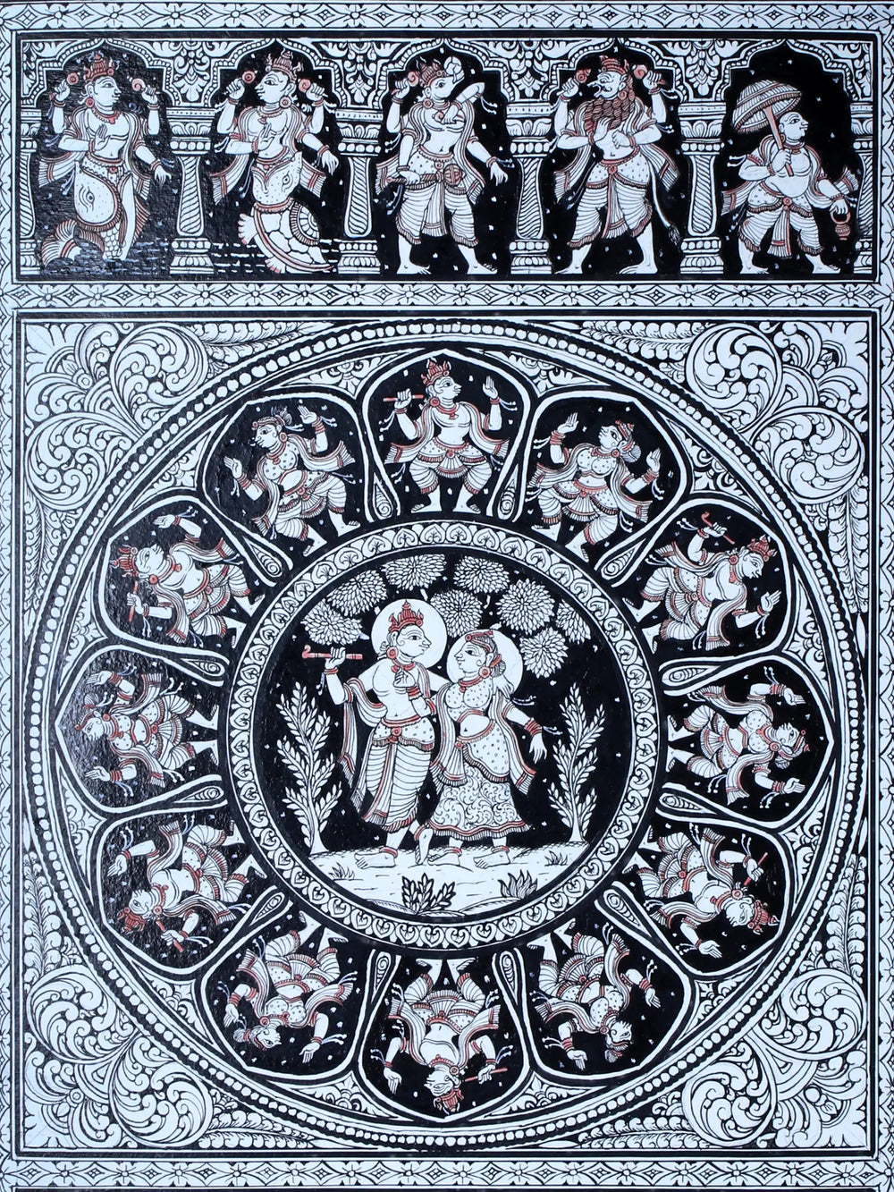 Radha Krishna With Ten Incarnations of Lord Vishnu (Dashavatara)