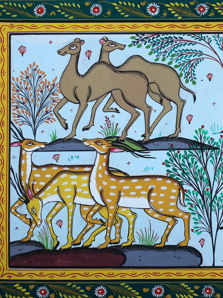 Wildlife Habitat Pattachitra Painting on Cloth · view 3
