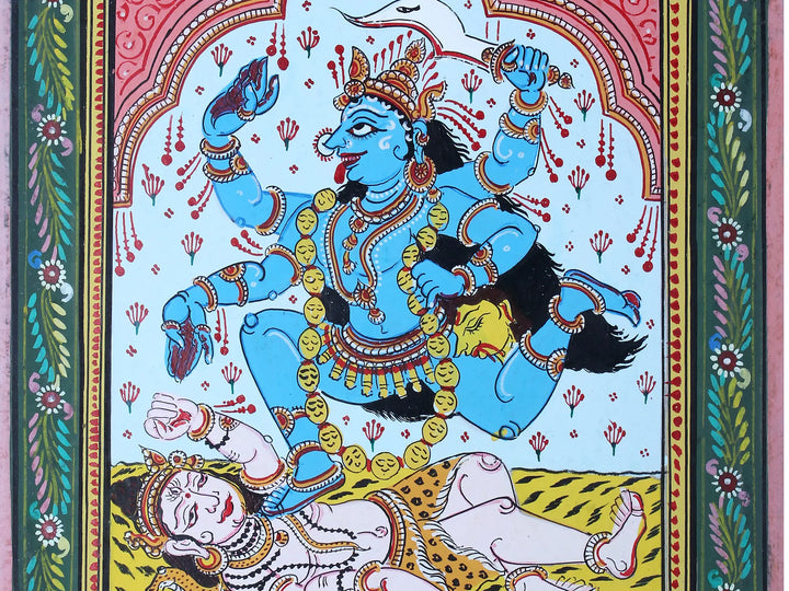 Goddess Kali Pattachitra Painting on Cloth by Rabi Behera · view 4